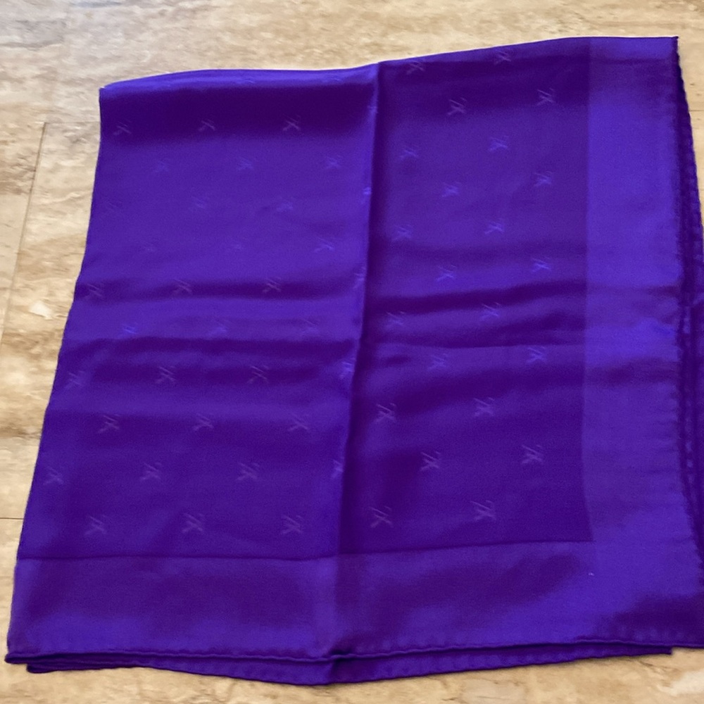Louis Vuitton Purple Silk Monogram Scarf - with COA